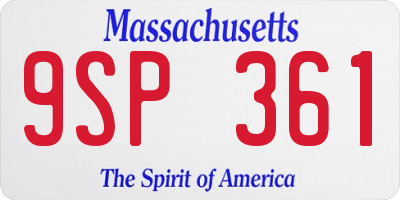 MA license plate 9SP361
