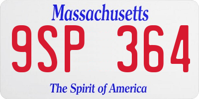 MA license plate 9SP364