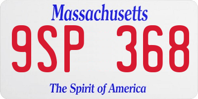 MA license plate 9SP368