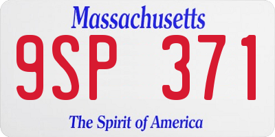 MA license plate 9SP371