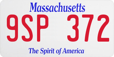 MA license plate 9SP372