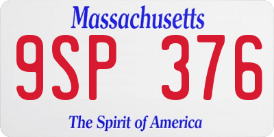 MA license plate 9SP376