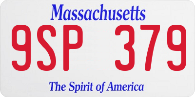 MA license plate 9SP379