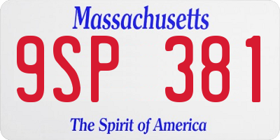 MA license plate 9SP381