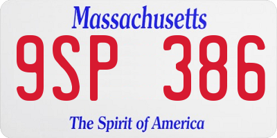 MA license plate 9SP386