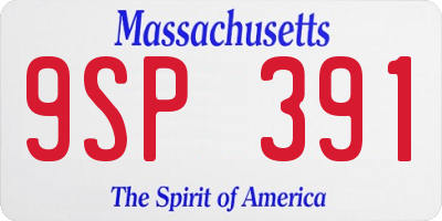 MA license plate 9SP391