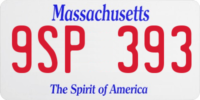 MA license plate 9SP393