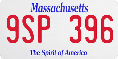 MA license plate 9SP396