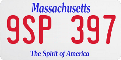 MA license plate 9SP397