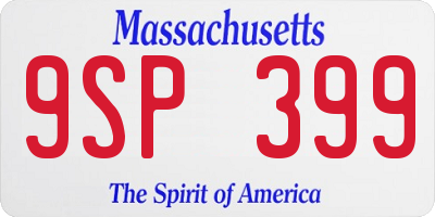 MA license plate 9SP399