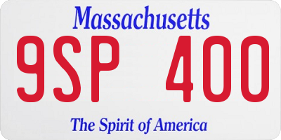 MA license plate 9SP400