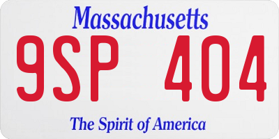 MA license plate 9SP404