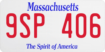 MA license plate 9SP406