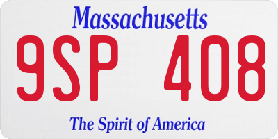 MA license plate 9SP408