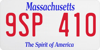 MA license plate 9SP410