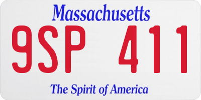 MA license plate 9SP411