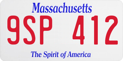 MA license plate 9SP412