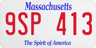 MA license plate 9SP413