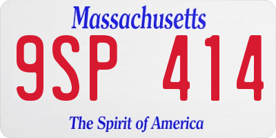 MA license plate 9SP414