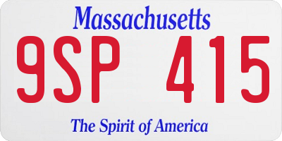 MA license plate 9SP415