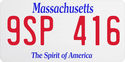 MA license plate 9SP416