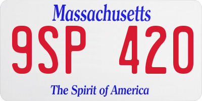 MA license plate 9SP420