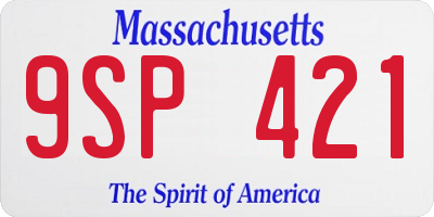 MA license plate 9SP421