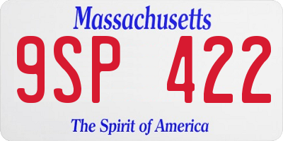 MA license plate 9SP422
