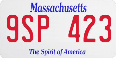 MA license plate 9SP423