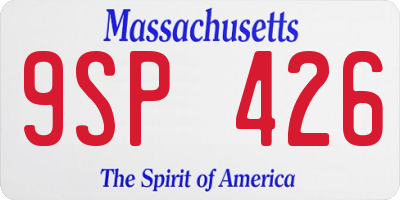 MA license plate 9SP426
