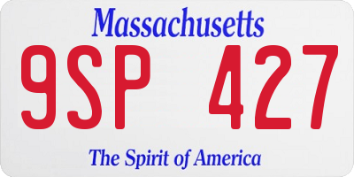 MA license plate 9SP427