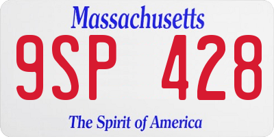 MA license plate 9SP428