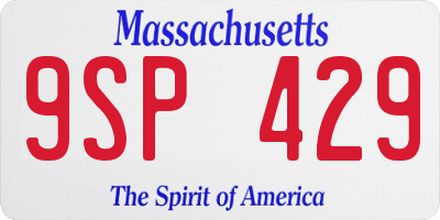 MA license plate 9SP429