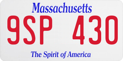 MA license plate 9SP430