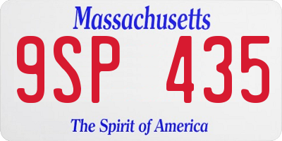 MA license plate 9SP435