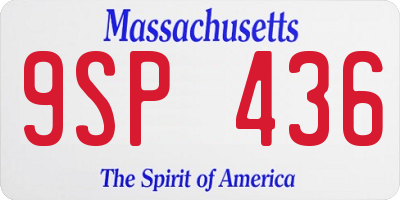 MA license plate 9SP436