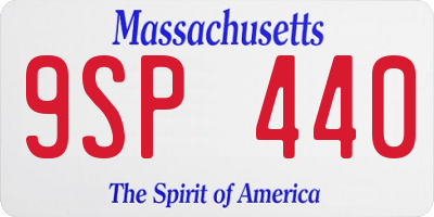 MA license plate 9SP440