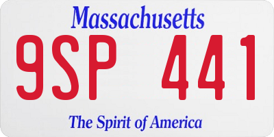 MA license plate 9SP441