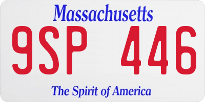 MA license plate 9SP446