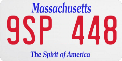 MA license plate 9SP448