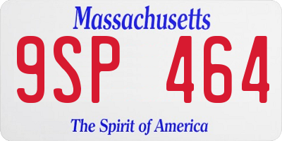 MA license plate 9SP464