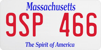 MA license plate 9SP466