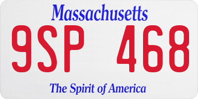 MA license plate 9SP468