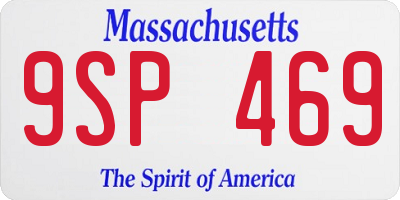 MA license plate 9SP469