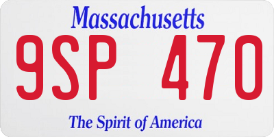 MA license plate 9SP470