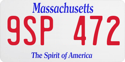 MA license plate 9SP472