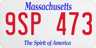 MA license plate 9SP473