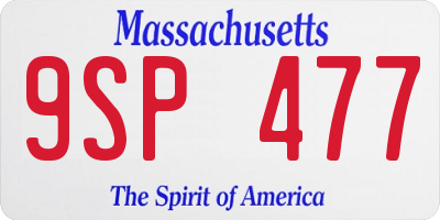 MA license plate 9SP477