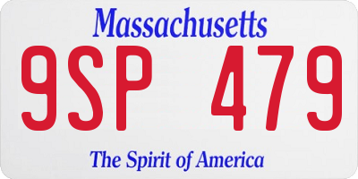 MA license plate 9SP479