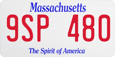MA license plate 9SP480